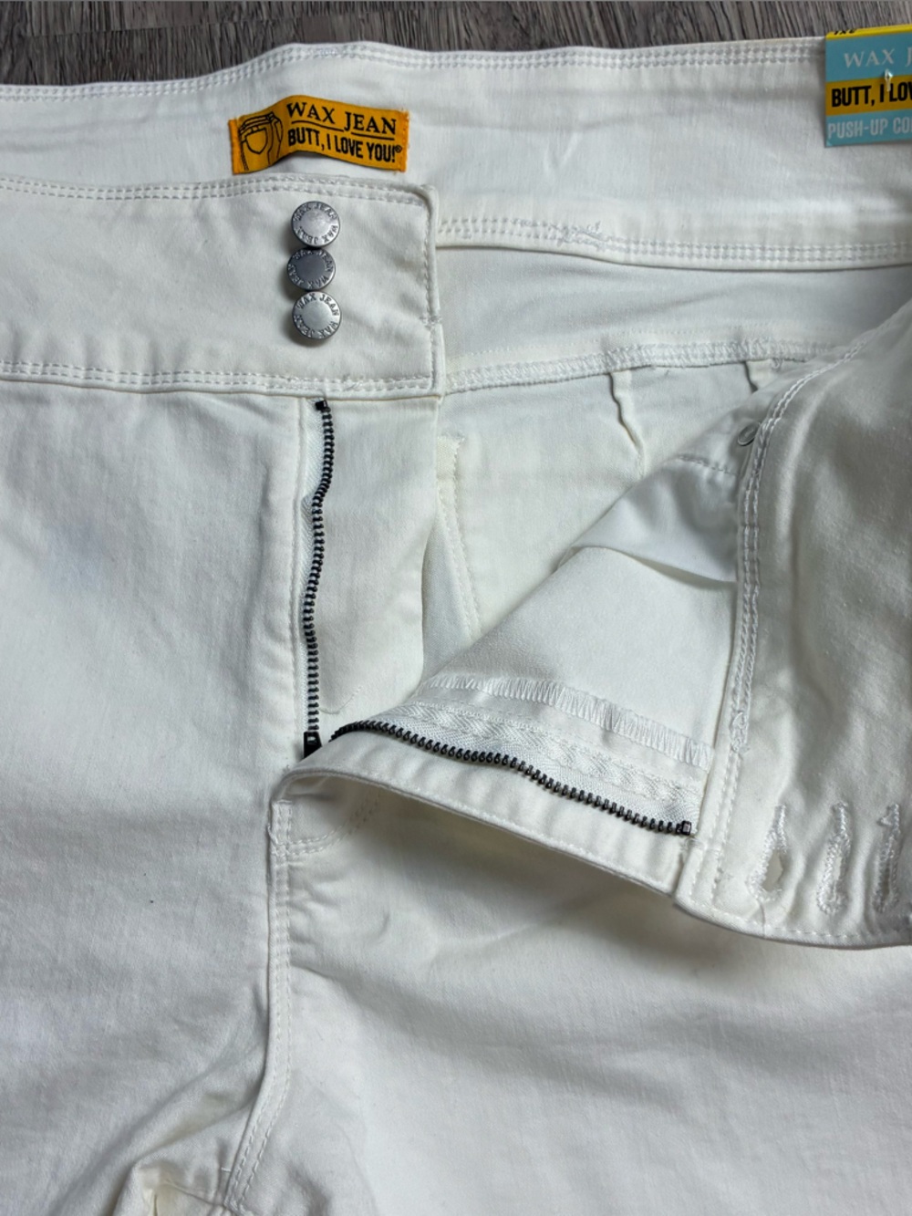 🛍️ Wax Jean High Rise Push Up White Denim Jeans (3XL) - Picture 5 of 11